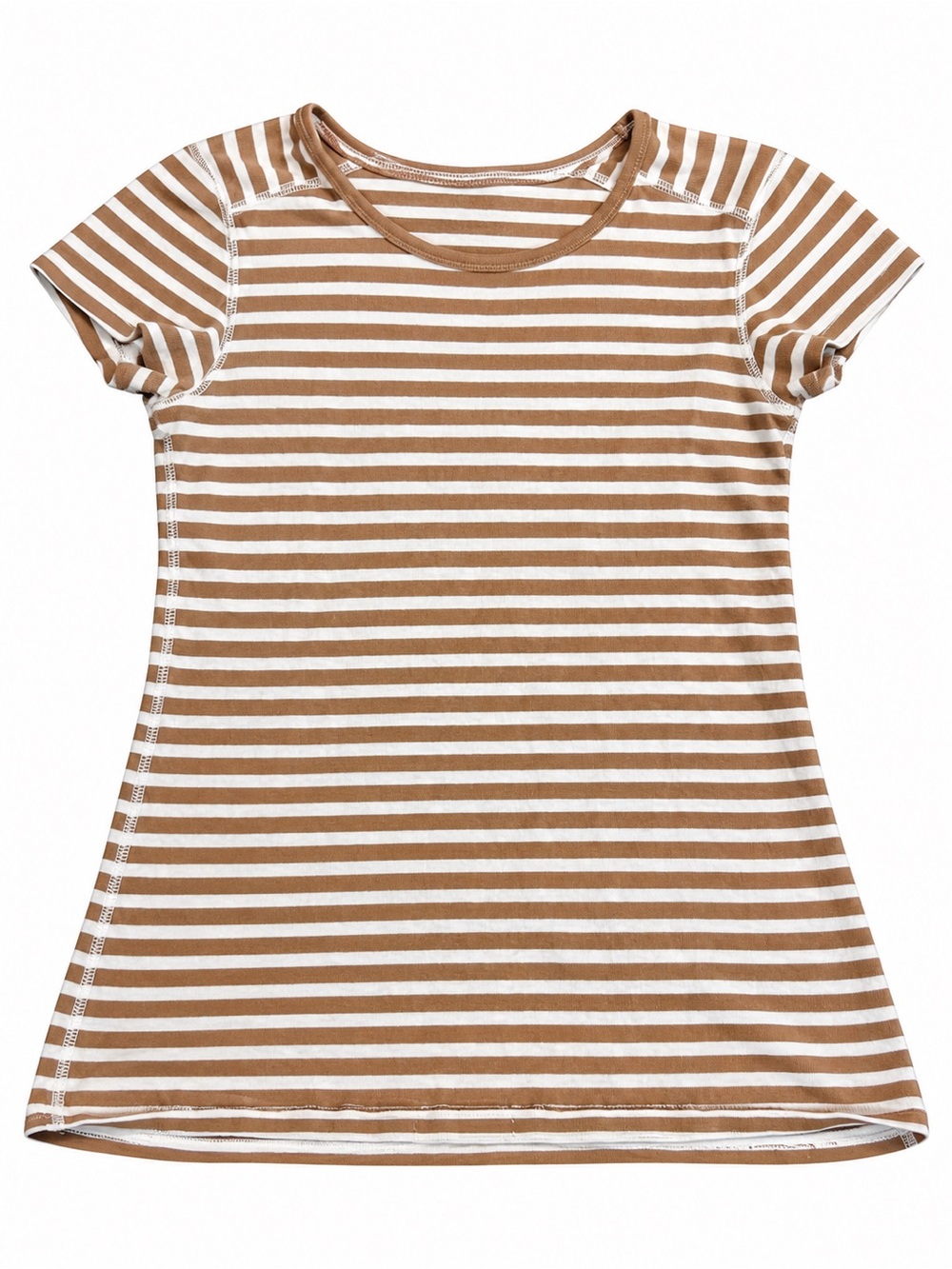 GAP Tan and White Striped Short Sleeve Tee
